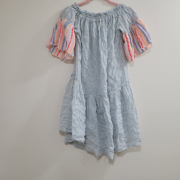 Lem lem striped off the shoulder mini dress drop waist XS - Picture 3 of 5